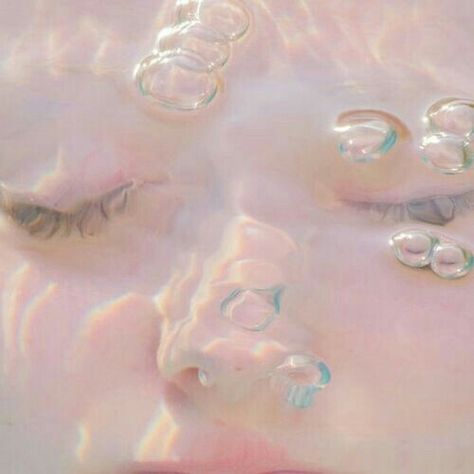 Her Eyes, We Heart It, Floating, Mermaid, Bubbles, Water, Pink