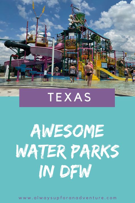 Check out these awesome water parks in DFW!! A must do when in North Texas. Mother Neff State Park Texas, North Padre Island Texas, Must See Texas, Water Volleyball, Water Parks In Texas, Cool Water Slides, Water Play For Kids, Dive In Movie, Texas Pools