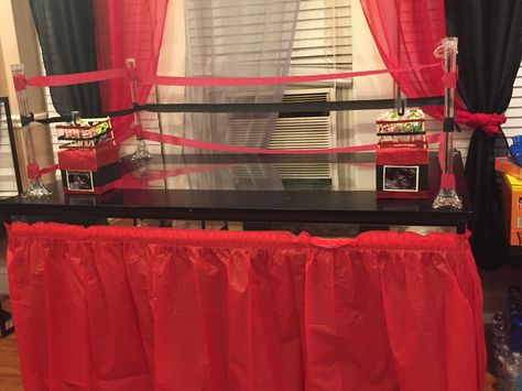 Boxing ring Wwe Birthday Party, Boxing Rings, Wwe Birthday, Baby Shower Theme, Party Games, Baby Shower Themes, Birthday Party, Shower, Baby Shower