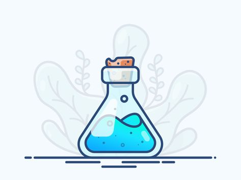 Chemistry Art, Bottle Drawing, Pop Illustration, Flat Design Icons, Flat Design Illustration, Ios Design, Line Illustration, Design Website, Design Thinking