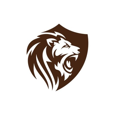 Lion logo design template | Premium Vector #Freepik #vector #logo #business #animals #shield Lion Logo Design, Logo Lion, Lion Head Logo, Logo Club, Lion Vector, Lion Illustration, Lion Drawing, Lion Logo, Lion Design