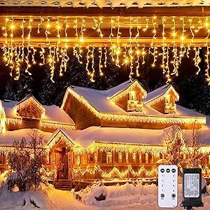 Icicle Lights Outdoor, Led Icicle Lights, Christmas Lights Outdoor, Icicle Christmas Lights, Christmas Fairy Lights, Room Fireplace, Led Curtain, Curtain String Lights, Christmas Fireplace Decor