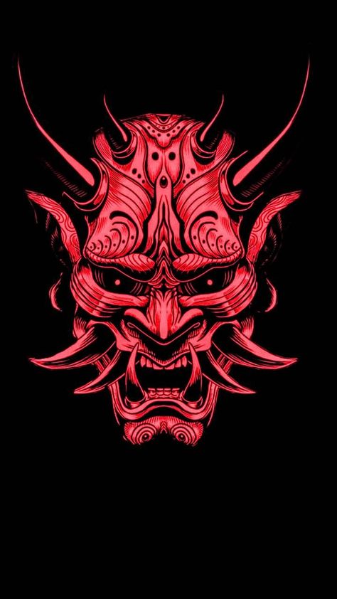 Omi Mask Tattoo, Oni Wallpaper, Genji Oni, Oni Art, Japanese Oni Mask, Oni Tattoo, Tattoo Wallpaper, Oni Demon, Hannya Mask