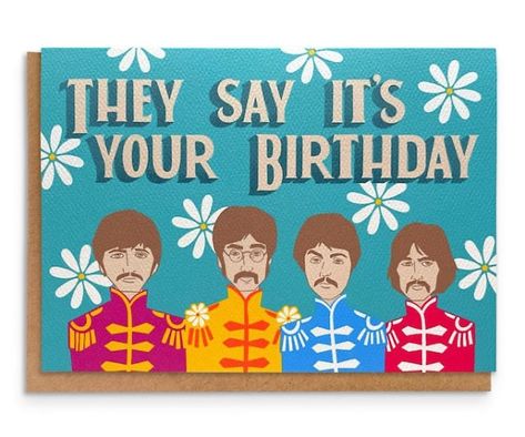 Kanye West Birthday, Singing Birthday Cards, Beatles Birthday, Paper Birthday Cards, Groovy Birthday, Cool Birthday Cards, Birthday Cake Card, Happy Birthday Song, Surprise Visit