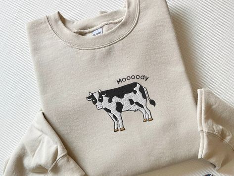 Spirit Animals Series, Whats Your Spirit Animal, Cow Sweater, Farm Sweatshirt, Matching Sweaters, Animal Sweatshirt, Animal Embroidery, Personalized Embroidery, Sweater Gift