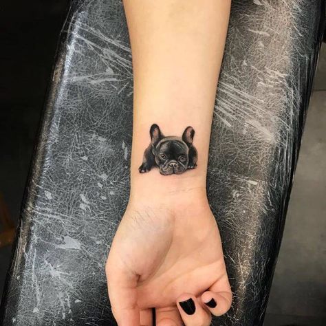 Puppy Tattoo, French Bulldog Tattoo, Matching Friend Tattoos, Tatuagem Masculina Pequena, Matching Best Friend Tattoos, Bulldog Tattoo, City Tattoo, Friend Tattoos, Dog Tattoo