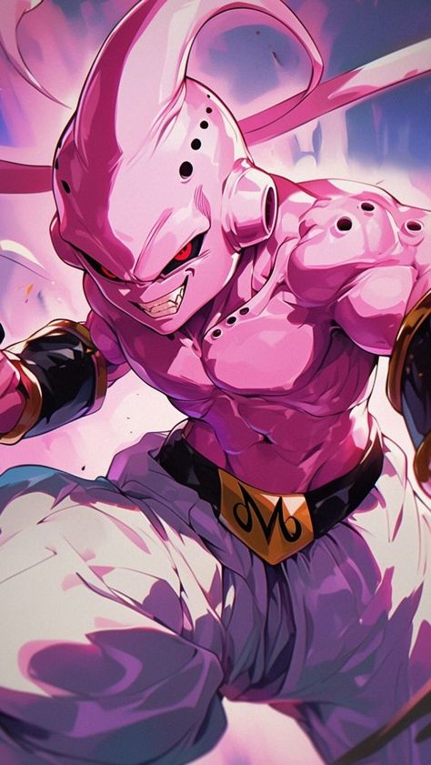 Super Buu Wallpaper, Dragon Ball Ipad Wallpaper, Majin Buu Fanart, Kid Buu Art, Kid Buu Tattoo, Majin Buu Art, Buu Fanart, Kid Buu Dbz, Majin Buu Tattoo