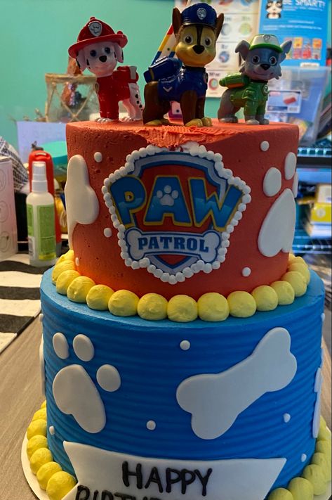 Paw Patrol Cake 2 Tier, Paw Patrol Birthday Cakes, Paw Patrol Cake Ideas, Paw Patrol Party Cake, Paw Patrol Birthday Cake Boys, Paw Patrol Birthday Party Cake, Spiderman Birthday Cake, Paw Party, Construction Theme Birthday Party