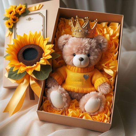 Birthday Bouquet, Dream Cake, Character Drawing, Gift Baskets, Sunflower, Teddy Bear, Marketing, Birthday, Gifts