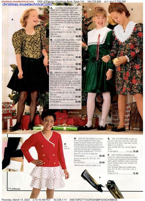 1992 JCPenney Christmas Book, Page 114 - Catalogs & Wishbooks 80’s Dresses, 80s And 90s Fashion, History For Kids, 1990s Fashion, Christmas Catalogs, Christmas Book, Old Fashion, Vintage Magazines, Christmas Books