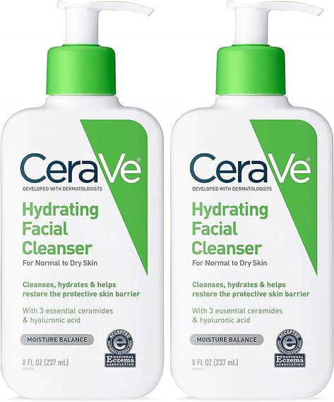 Amazon.com: CeraVe Hydrating Facial Cleanser | Moisturizing Non-Foaming Face Wash with Hyaluronic Acid, Ceramides and Glycerin | Fragrance Free Paraben Free | 16 Fluid Ounce : Beauty & Personal Care Aveeno Sunscreen, Cerave Hydrating Facial Cleanser, Cerave Hydrating Cleanser, Hydrating Facial Cleanser, Gentle Face Wash, Dry Skin On Face, Hydrating Facial, Foaming Facial Cleanser, Hydrating Cleanser