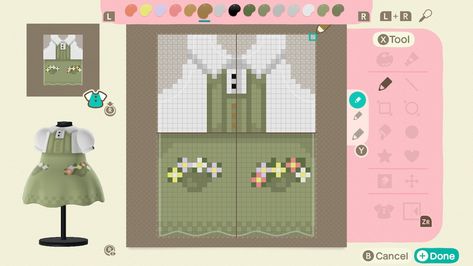 Acnh Clothes Pattern Grid Easy, Acnh Sweater Pixel Grid, Acnh Pixel Patterns Clothes, Animal Crossing Clothes Pattern Grid, Acnh Clothes Pattern Grid Dress, Acnh Outfit Pixel Pattern, Motif Acnl, Animal Crossing 3ds, Animal Crossing Qr Codes Clothes