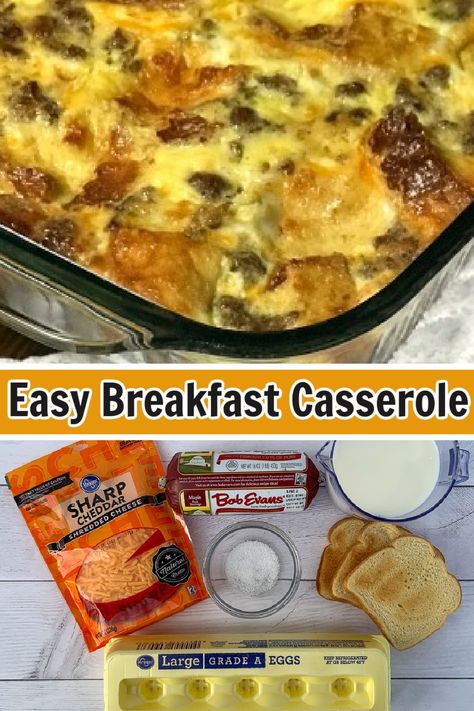 Eggbake Sausage With Bread, Link Sausage Recipes Breakfast Casserole, Overnight Egg Casserole Recipes, Breakfast Casserole Bread, Sausage Casserole Breakfast, Sausage Biscuit Casserole, Egg Bake With Bread, Sausage Egg Cheese Casserole, Egg And Sausage Casserole