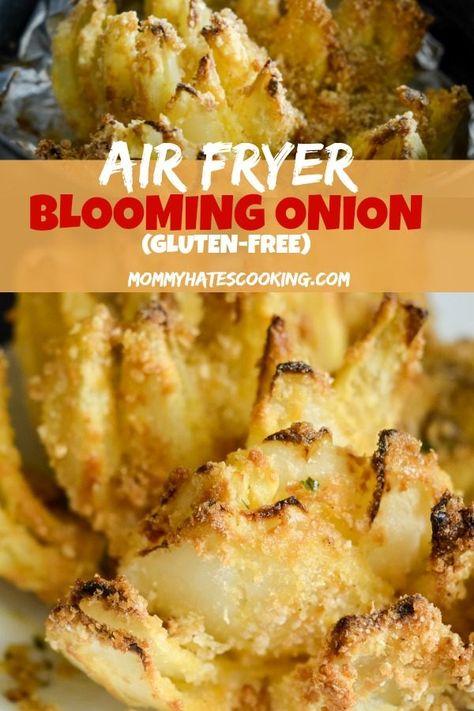 Fried Blooming Onion, Air Fryer Blooming Onion, Blooming Onion, Air Fried Food, Air Fryer Oven Recipes, Air Fry Recipes, Fried Foods, Air Fryer Dinner Recipes, Air Fryers