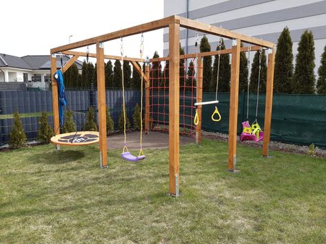 Unique Backyard, Outdoor Kids Play Area, Kids Backyard Playground, Play Area Backyard, Backyard Kids Play Area, Backyard Swings, Diy Playground, Kids Outdoor Play, Outdoor Play Area