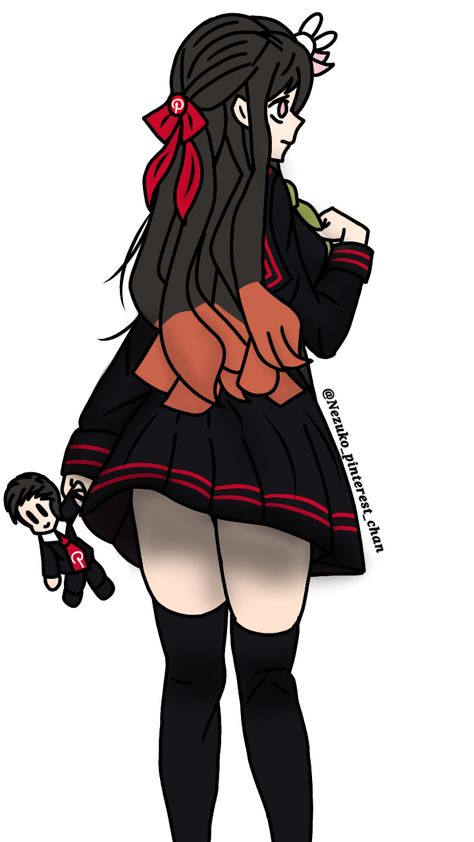 Beautiful Pinterest-chan is holding a cute Ben Silbermann Plush Doll📌🎀🌸Do not repost my Art!🌸🎀 Ben Silbermann, Pinterest Chan, Nezuko Cosplay, Plush Dolls, New Art, My Art, Fan Art, Anime, Art