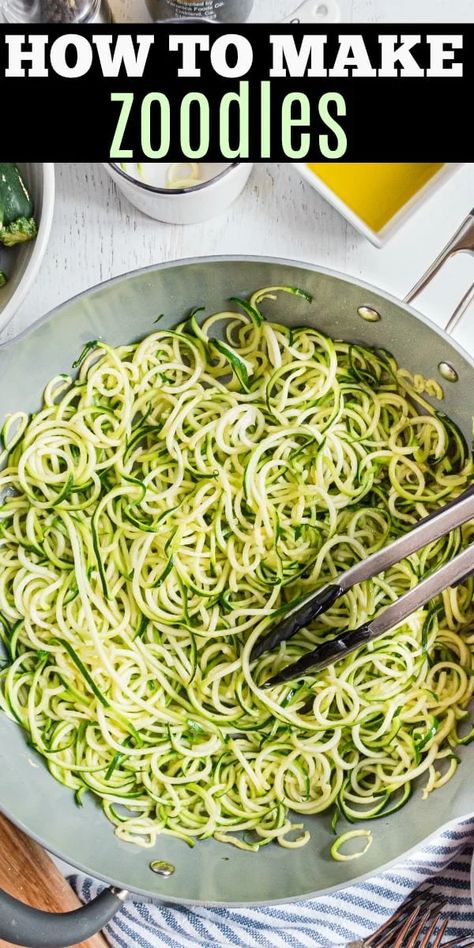 Homemade Zucchini Noodles, Large Zucchini Recipes, Zucchini Noodle Recipes Healthy, How To Make Zoodles, Cooking Zoodles, Making Zucchini Noodles, Cook Zucchini Noodles, Zucchini Side Dishes, Zucchini Noodle Recipes