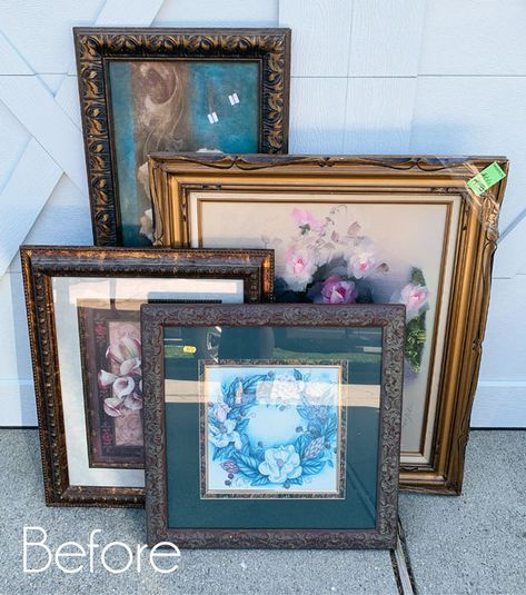 Repurpose Picture Frames, Drawers Repurposed, Thrift Store Art, Thrift Store Decor, Mirror Makeover, Diy Chalk Paint, Diy Picture Frames, Amazing Friends, Repurposed Items