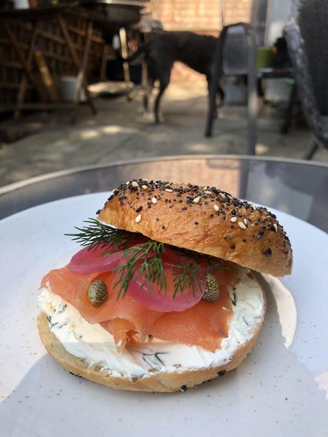 Smoked Salmon Bagel Aesthetic, Scottish Smoked Salmon, Smoked Salmon Aesthetic, Bagel Aesthetics, Nico Aesthetic, Bagels Aesthetic, Agriculture Ideas, Dill Cream Cheese, Homemade Everything