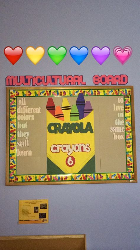 Crayola crayon box september bulletin board. Multicultural quote How To Make A Crayon Box Bulletin Board, Box Of Crayons Bulletin Board, Crayon Box Classroom Door, Diy Crayon Box Bulletin Board, Crayola Bulletin Board Ideas, Crayon Box Bulletin Board, Crayons Bulletin Board, September Bulletin Board, Crayon Bulletin Boards