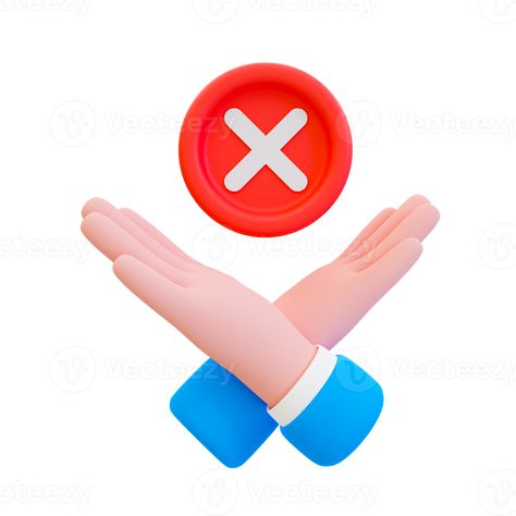 3d minimal Red wrong mark. cancel icon. rejected, disapproved, no, False, not Ok, wrong Choices. Cartoon hand with a red cross symbol. 3d illustration. Red Cross Symbol, 3d Minimal, Wrong Choice, Cross Hands, Cross Symbol, Sign Image, Creative Stuff, 3d Icons, Poster Maker