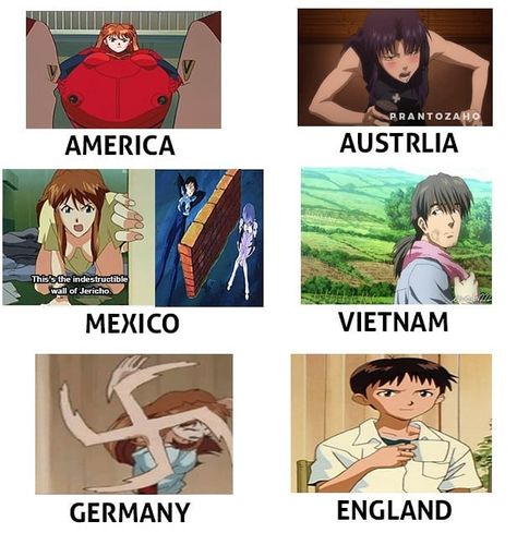 Mmm is that correct? I don't live in some of these countries #NeonGenesisEvangelion #Meme #Countries Evangelion Art, Neon Evangelion, Rei Ayanami, Genesis Evangelion, Neon Genesis, Anime Memes Funny, Anime Meme, Neon Genesis Evangelion, Jojo's Bizarre Adventure