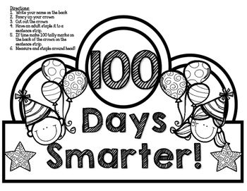 100's Day Crown 100 Days Of School Crown, Kindergarten Crown, 100 Days Of School Project Kindergartens, School Kiss, 100days Of School Shirt, 100 Días De Clases, 100th Day Of School Crafts, 100s Day, 100 Day Of School Project