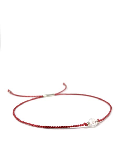 Red natural silk bracelet with clear quartz and silver details Red Silk Bracelet, Red Thread Bracelet, Thread Bracelet, Silk Bracelet, Thread Bracelets, Bracelet Minimalist, Red Thread, Minimalist Bracelet, Natural Silk