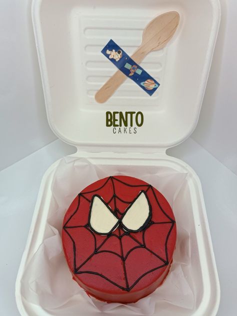 mini cake bento cake spiderman Cake Spiderman, Cake Bento, Bento Cakes, Spiderman Cake, Bento Cake, Mini Cake, Mini Cakes, Bento, Spiderman