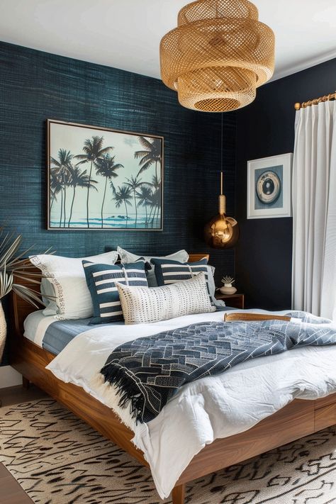 Transform Your Space with These stunning 27 Boho Bedroom Ideas - Unique Design Blog King Bed Boho Bedroom, Moody Beach Bedroom, Master Bedrooms Decor Romantic, Bedroom Decor Indian, Aesthetic Bedroom Decor Ideas, Master Remodel, Bedroom Decor Bohemian, Heights House, Neutral Bedroom Decor