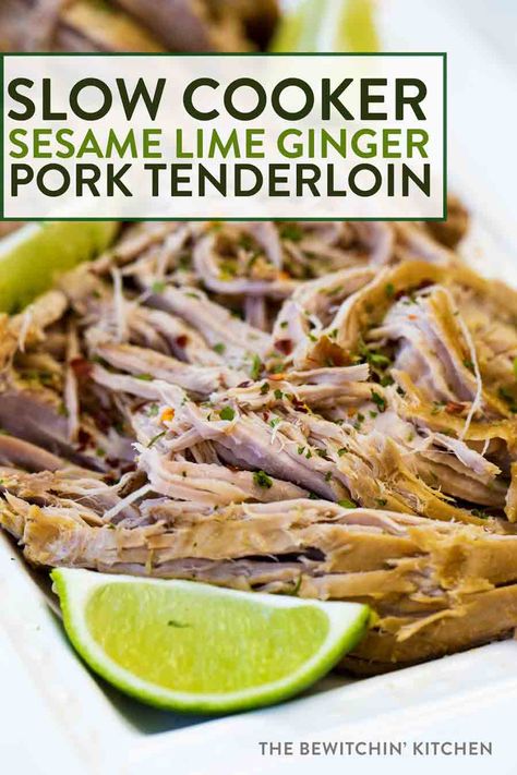 Lime Pork Tenderloin, Easy Crockpot Recipes Healthy, Slow Cooker Dinner Recipes, Ginger Pork, Whole30 Keto, Tenderloin Recipe, Slow Cooker Dinner, Crockpot Pork, Clean Eating Dinner