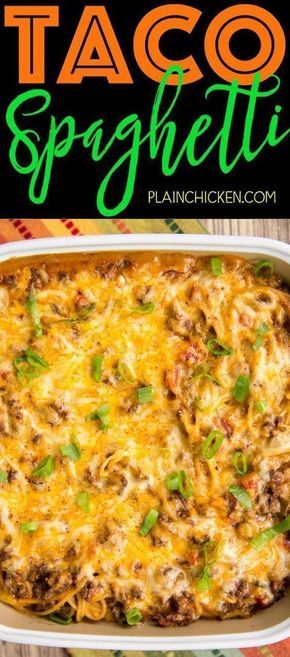 Taco Spaghetti Casserole, Mexican Spaghetti, Taco Spaghetti, Spaghetti Casserole, Mexican Casserole, Cooking App, Baked Spaghetti, Diced Tomatoes, Taco Meat