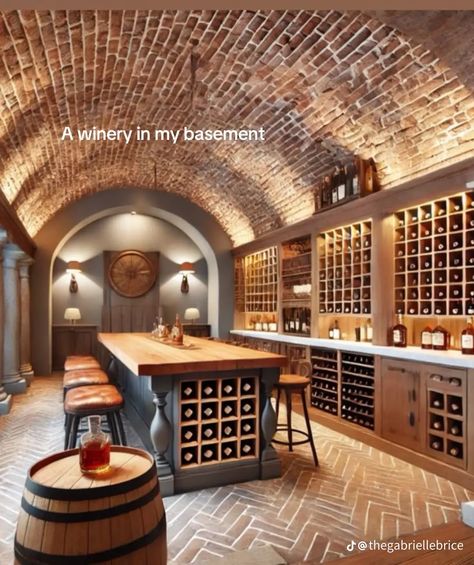 In Ground Wine Cellar, Wine Room Ceiling Ideas, Man Cave Wine Cellar, Tuscan Wine Cellar, Home Cellar Ideas, Basement Wine Room Ideas, Outdoor Wine Cellar, Speakeasy Wine Cellar, Built Ins With Wine Fridge