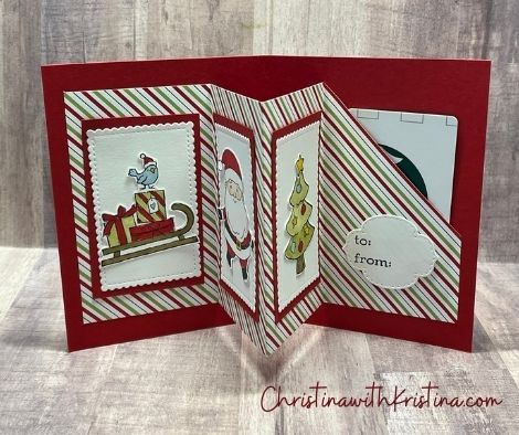 W Fun Fold Gift Card Holder for Christmas - Kristina Rees, CreatingWithKristina.com Gift Card Holder Template, Holiday Gift Card Holders, Gift Card Holder Diy, Unique Gift Cards, Fancy Fold Card Tutorials, Gift Cards Money, Christmas Gift Card Holders, Holiday Gift Card, Handmade Christmas Card