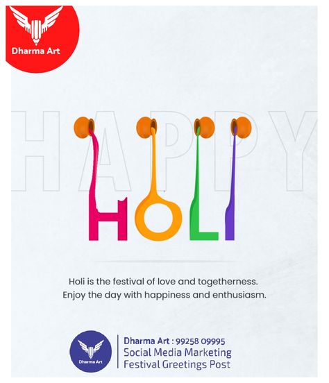 Holi Social Media Post, Holi Creative Ads, Holi Creatives, Holi Post, Happy Holi Festival, Festival Post, Holi Party, Painted Post, Ads Creative Advertising Ideas