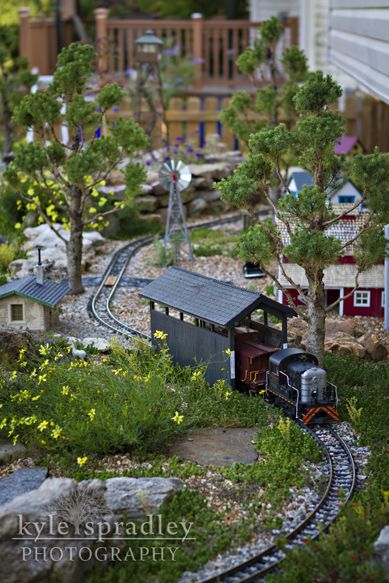 Garden Train, Train Garden, Garden Railings, Garden Trains, Garden Railroad, Garden Railway, Fairy Garden Designs, Toy Trains, Model Train Scenery