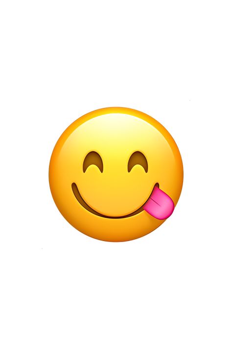 The 😋 emoji depicts a yellow face with a wide open mouth and raised eyebrows. The tongue is visible and is licking the lips, indicating that the person is savoring or enjoying food. The eyes are closed or half-closed, adding to the expression of pleasure. Pretty Emojis, Ios Emoji Iphone, Emot Iphone, Emoji Iphone Ios, Stiker Iphone, Emoji Ip, Food Emoji, Emoji Food, Phone Emoji