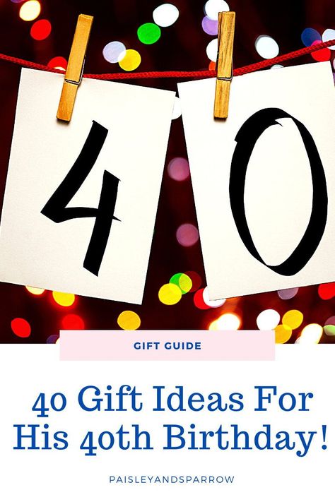 Here are 40 gift ideas for his 40th birthday! Unique gift ideas for your husband's birthday. Celebrate this milestone birthday with this great presents! 40 Presents For 40th Birthday For Men, Gifts For 40 Year Old Man, 40th Birthday For Men, 40th Birthday Presents, 40th Birthday Funny, Turning 40, Diy For Men, 40th Gifts, Presents For Kids