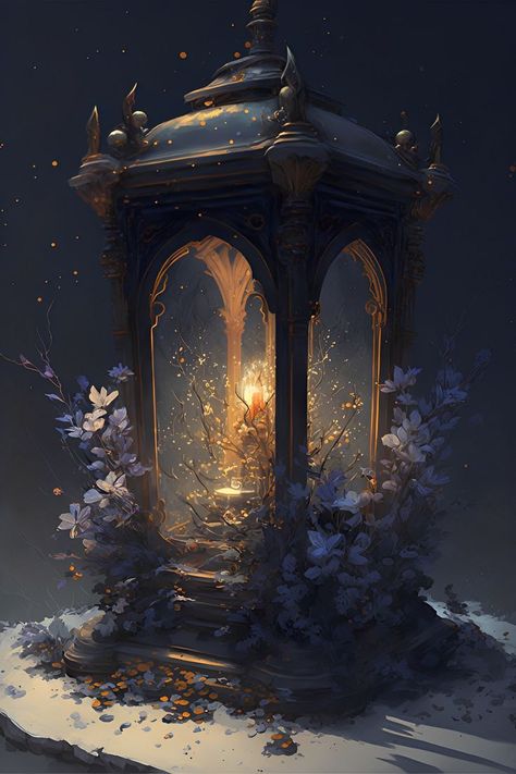 Fantasy Lantern, Fantasy Cottage, Fantasy Love, Romantic Lighting, Lanterns Decor, Re Zero, Beautiful Paintings, Dark Fantasy, Dark Black