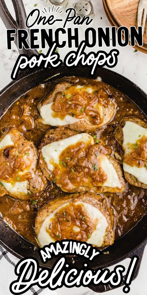 Onion Soup Pork Chops Crockpot, Pork Chops With French Onion Soup, French Onion Pork Chops Instant Pot, Crockpot Pork Chops French Onion Soup, Pork Chops French Onion Soup, French Onion Crockpot Pork Chops, Onion Pork Chop Recipes, French Onion Pork Chops Crock Pot, French Onion Pork Loin