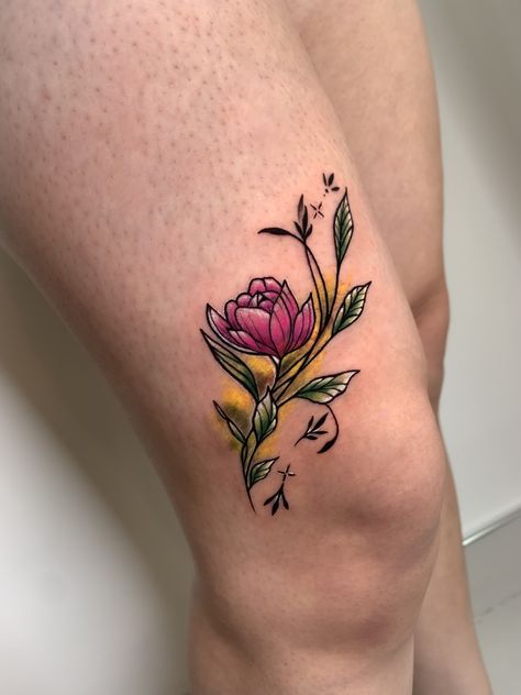 Yellow Tulip Tattoo, Tulip Tattoo, Tattoos, Yellow