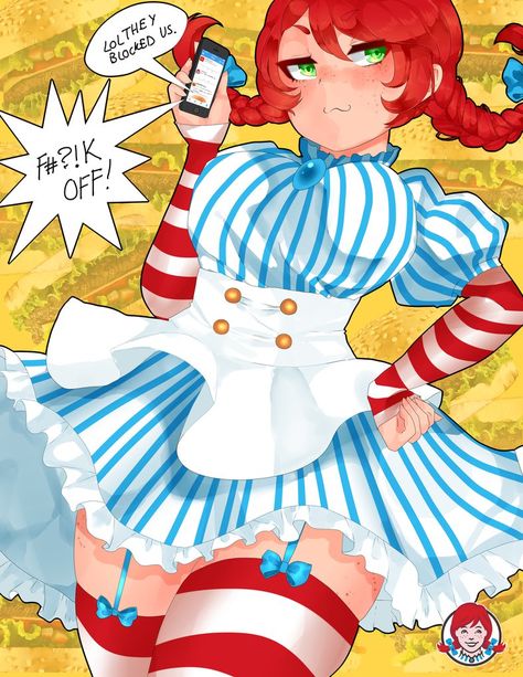 Wendy's Mascot Fanart, Comic Png, Wendy Anime, Wendys Girl, Whatsapp Wallpapers Hd, Anime Version, Anime Memes Funny, Girl Cartoon, Anime Character Design