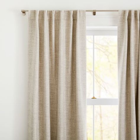 Mid Century Curtains, Metal Curtain Rod, Brighter Bedroom, Beige Curtains, Striped Curtains, Metal Curtain, White Curtains, Velvet Curtains, Linen Curtains