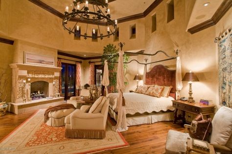 old world,tuscan,mediterranean decor | Old World, Mediterranean, Italian, Spanish & Tuscan Homes & Decor ... Tuscan Home Decor Ideas, Mansion Bedroom, Italian Bedroom, Tuscan Design, Mediterranean Home Decor, Tuscan House, Spanish Style Homes, Mediterranean Decor, Tuscan Decorating