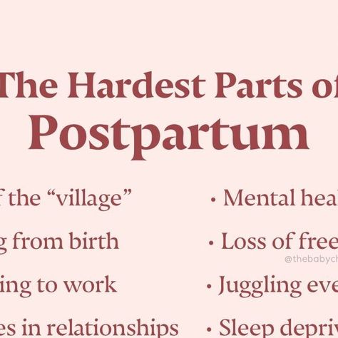 BABY CHICK® on Instagram: "And that’s just the beginning of the list. Postpartum is not easy, but remember that you’re not alone! You’re doing great! 💗 

Quote Via @the_postpartum_therapist" Postpartum Quotes, Baby Chick, Baby Tips, Hard Part, Baby Chicks, Baby Hacks, Postpartum, The List, The Beginning