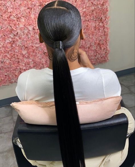 Boujie Hairstyles, Low Ponytail Hairstyles, Slick Ponytail, Black Ponytail, Slicked Back Ponytail, Sleek Ponytail Hairstyles, Weave Ponytail, Black Ponytail Hairstyles, Hair Business