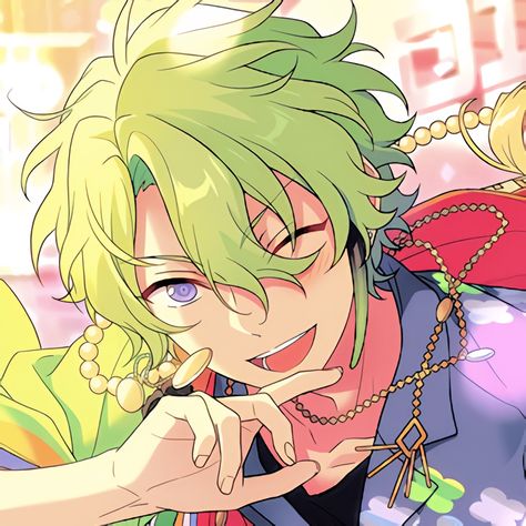 ensemble stars! Hiyori Tomoe, Anime Manga Icons, Manga Icons, Ensemble Stars, Stars, Green, Hair, Anime