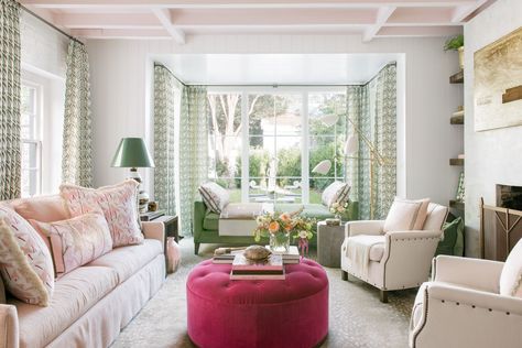 You Have To See This Space From Charlotte Designer Traci Zeller Green Living Room Walls, Modern Victorian Decor, Pink Ceiling, Green Living Room, Circa Lighting, Room Walls, Room Remodeling, Decorating Small Spaces, Southern Style