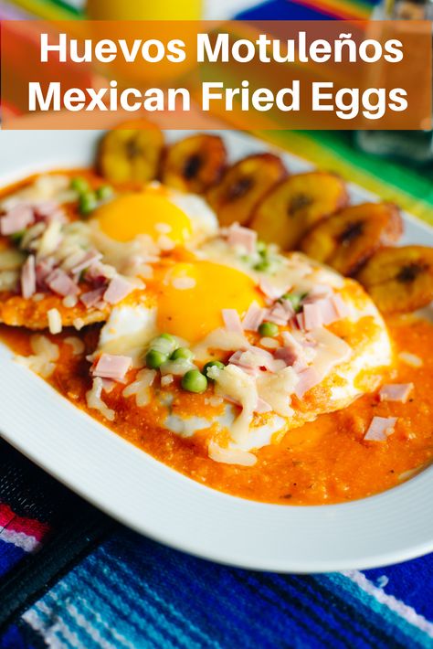 Mexican Style Eggs, Dominican Cuisine, Eggs In Tomato Sauce, Mexican Keto, Breakfast Tostadas, Mexican Fries, Mexican Eggs, Fried Plantain, Egg Head