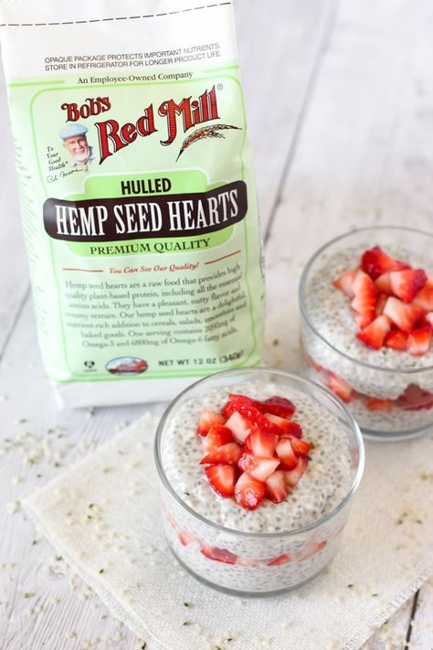 Dairy Free Protein Shake, Hemp Seed Recipes, Vanilla Chia Seed Pudding, Dairy Free Protein, Protein Pudding, Vanilla Shake, Chia Seed Pudding, Hemp Seed, Protein Shake